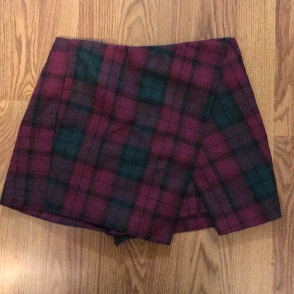 Top Shop Petite purple tartan skort